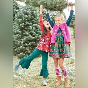 Matilda Jane Everglade Ruffle Hem Pants Wide Leg Cotton Stretch Girls XS